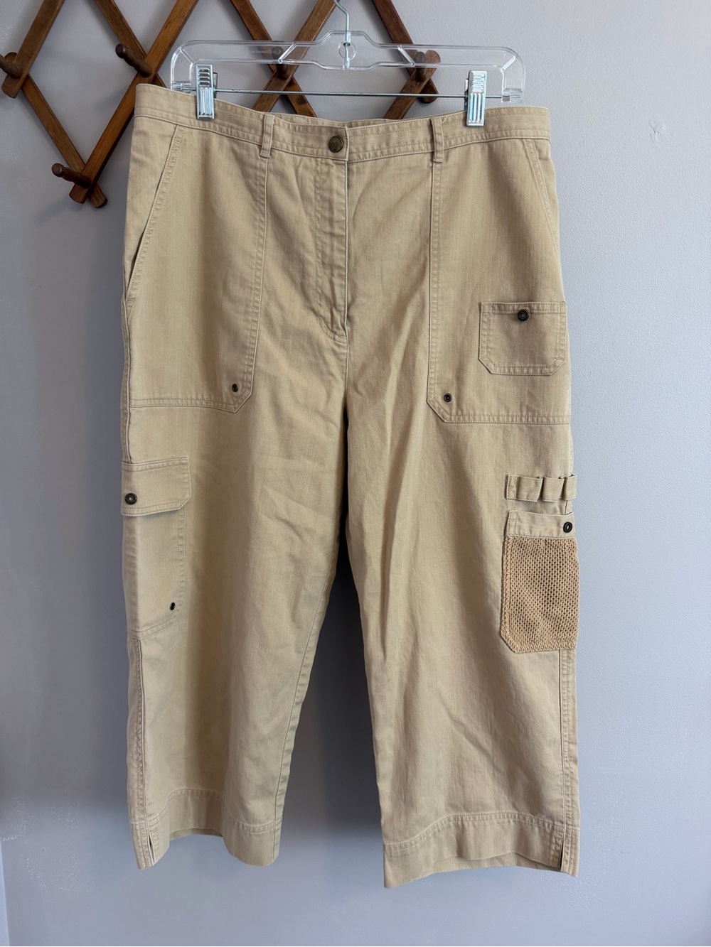 Vintage Lauren Ralph Lauren Tan Khaki Utility Cargo Capri Pants 12